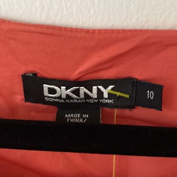 DKNY | Tunic Top Patch Pockets Cotton Stretch Poplin Crewneck Blouse Orange - 10 - Picture 6 of 11